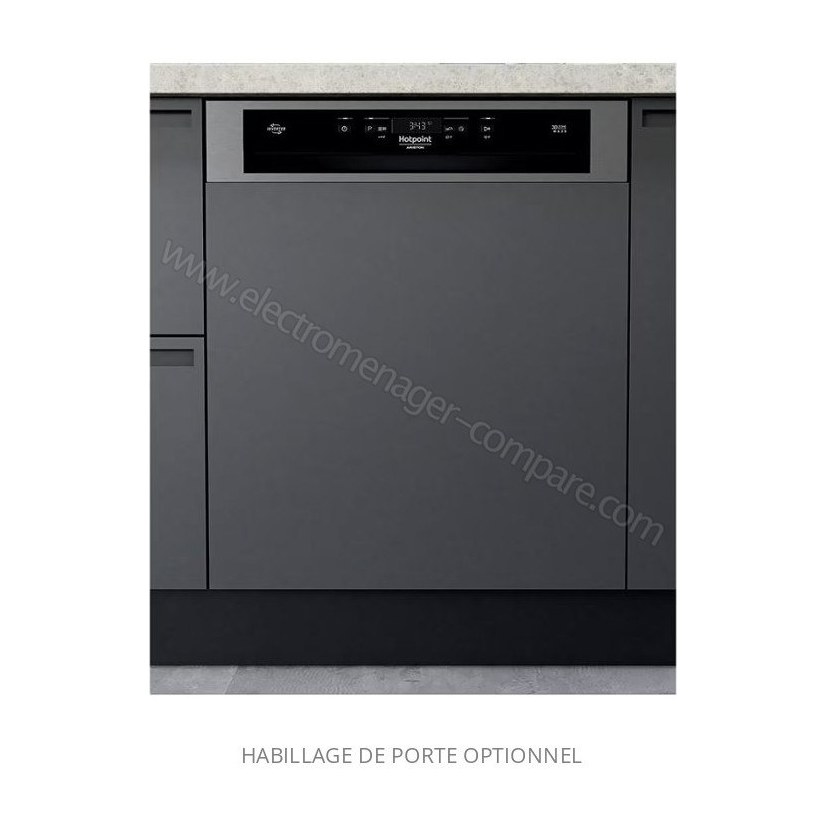 Hotpoint HA3PB14BN7A0X Halbintegrierter Geschirrspüler 60 cm